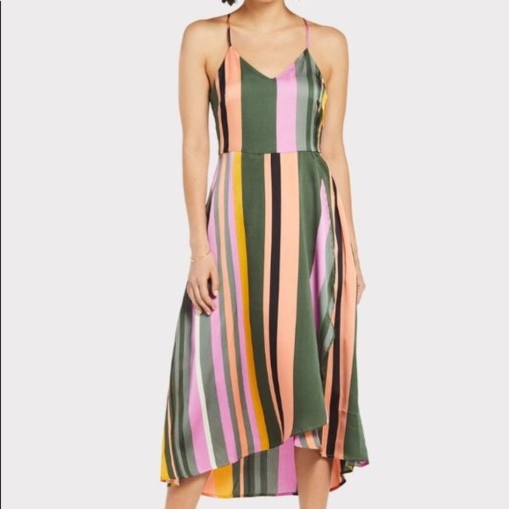 LOST + WANDER Evereve Striped Racerback Dress